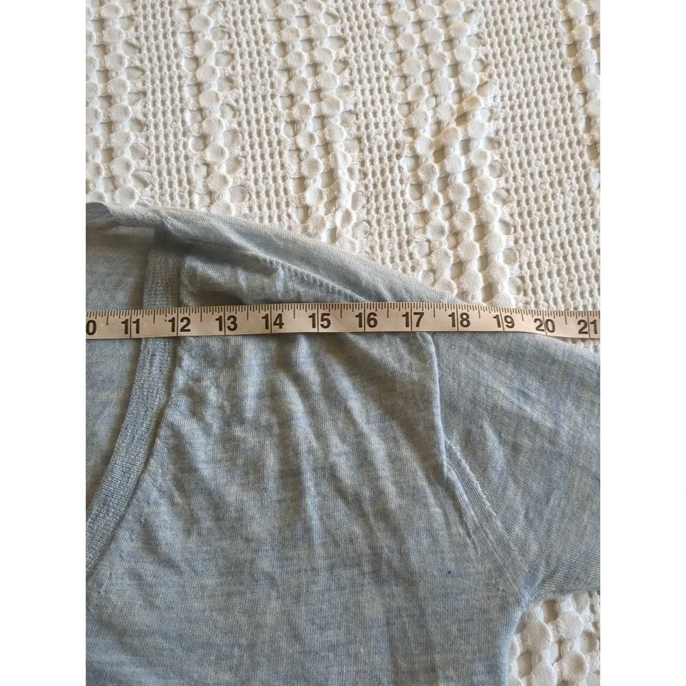 J Crew Italian Cashmere V Neck Sweater Pullover Heathered Blue Sz Small‎